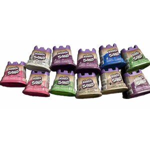 Kinetic Sand Castle Set with 6 Colors - Blue, Pink, White & Purple 4.5 Oz Castle